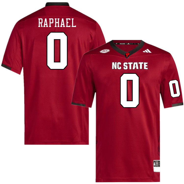 Men #0 Kendrick Raphael NC State Wolfpack College Football Jerseys Stitched-Red